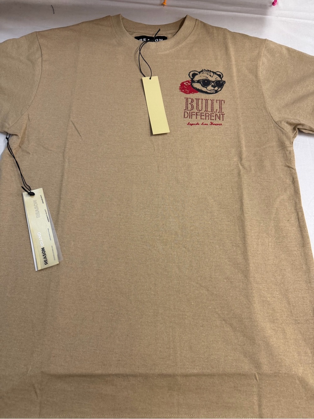 Reason Tan 'Built Different' Bear Graphic Short Sleeve Tee
